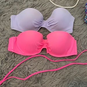 Two bikini tops